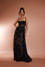 Ciara Baroque Lace Maxi Dress in Black