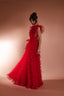 Alexandre Tiered Ruffle Maxi Dress in Red