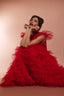 Alexandre Tiered Ruffle Maxi Dress in Red