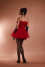 Amber Tulle Mini Dress in Red