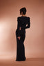 Jessica Plunge Maxi Dress in Black